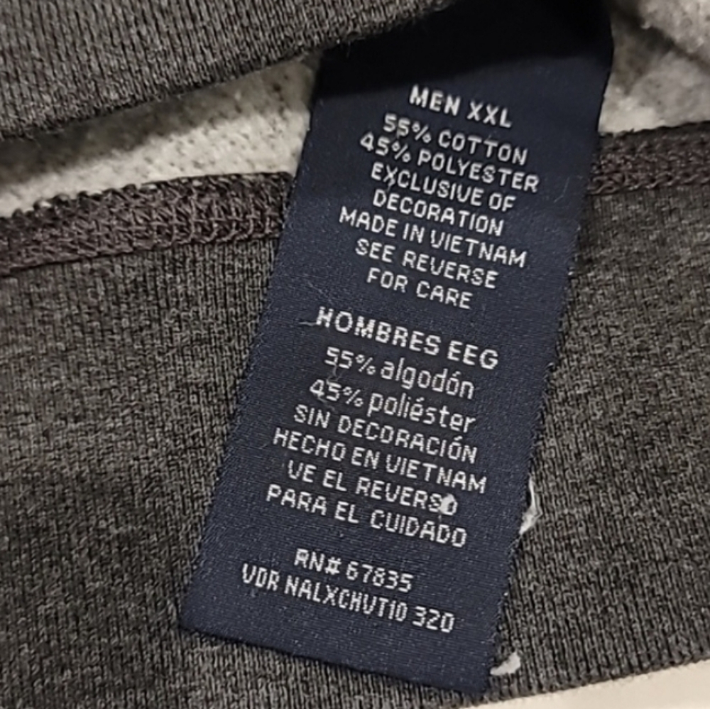 Nautica Quarter Zip Pullover Plaid Sweatshirt Top Gray XXL - Picture 10 of 11